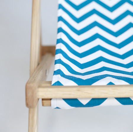 Teal Chevron Deck Chair